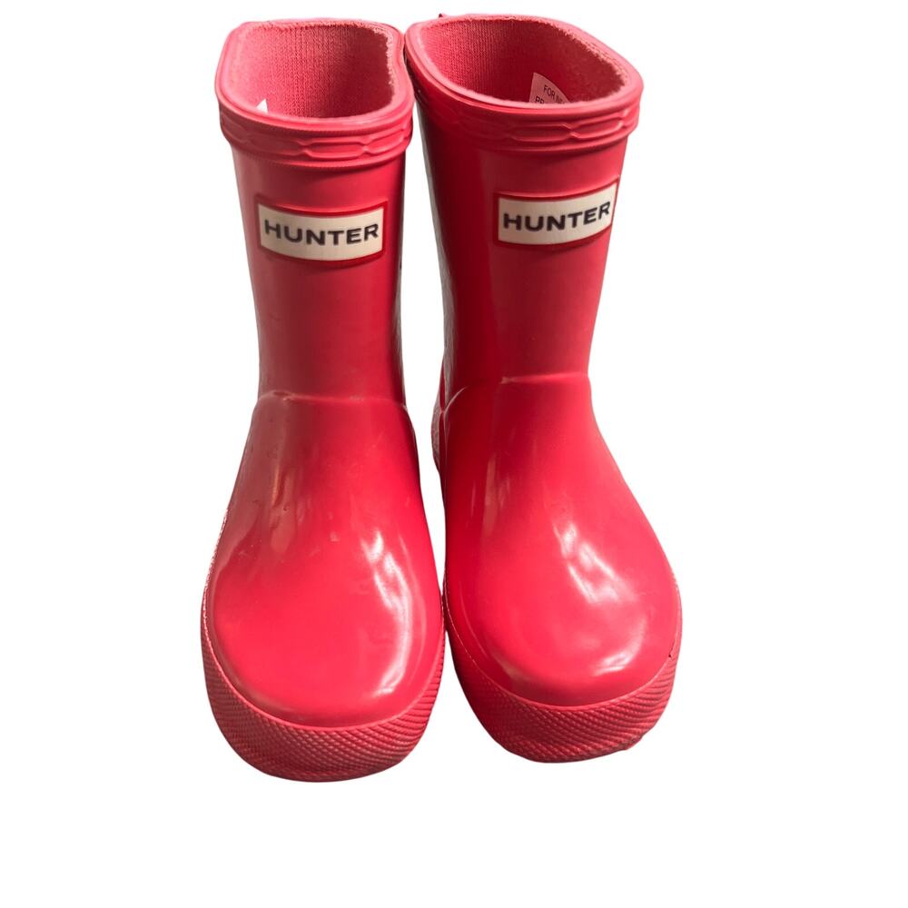 Hunter Girls Pink Toddler Rainboots 7G/6B - Picture 2 of 9